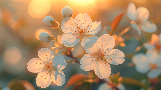 樱花桃花茉莉花花海春天来了立春春分ai素