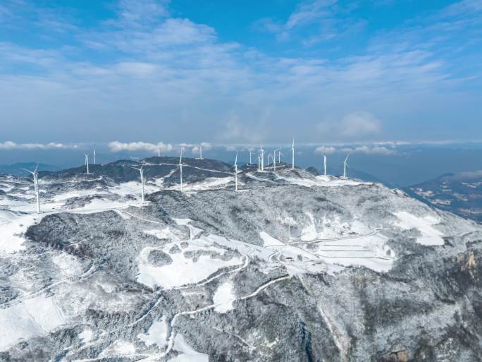 雪山风电风车延时4