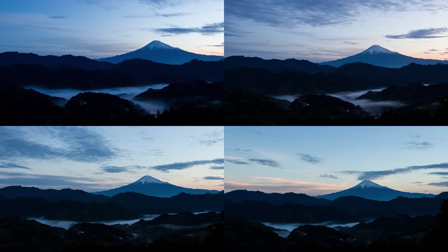 富士山的延时视图