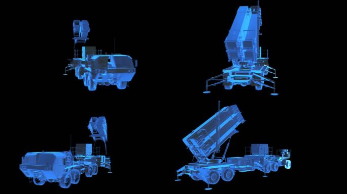 爱国者导弹全息蓝色科技通道素材
