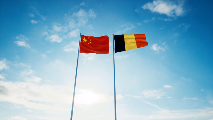 中国比利时国旗中比关系中比建交中比友好