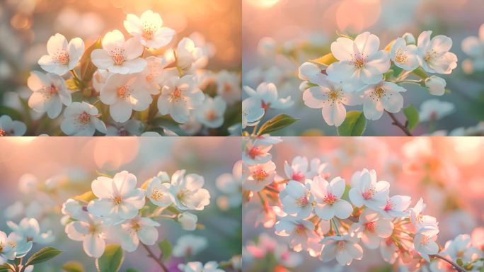 桃花茉莉花花海ai素材春天来了立春春分原