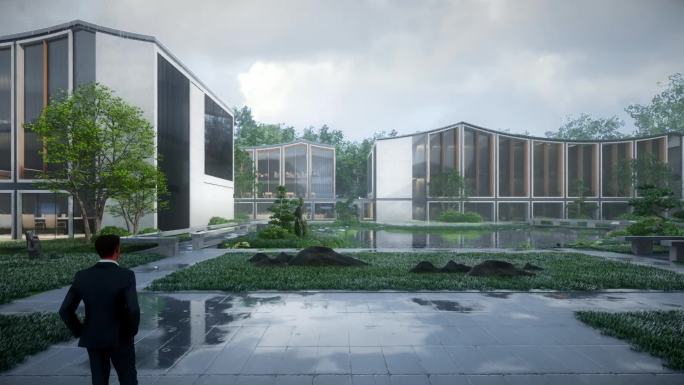 三维视频 住宅 景观 中庭 地产住宅