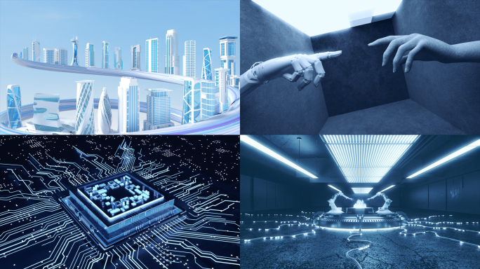 创意片头科技人工智能开场视屏素材
