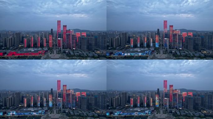 中国长沙湖南金融中心夜景