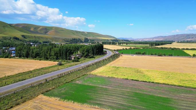 新疆路上风景   国道省道公路航拍