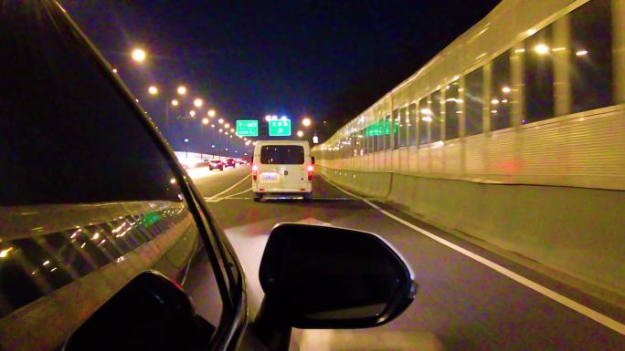 城市夜晚汽车在马路行驶夜景视频素材444
