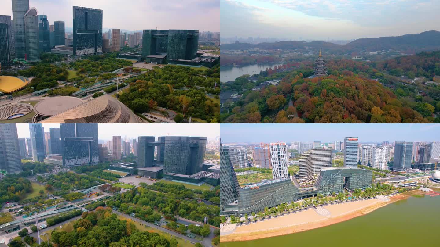 浙江省杭州市城市风景视频素材航拍