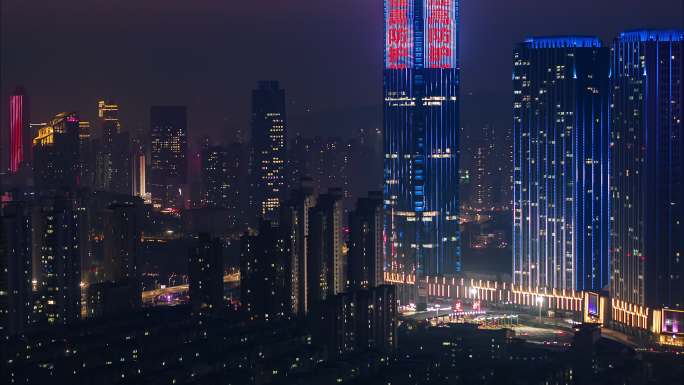 兰州城市夜景航拍