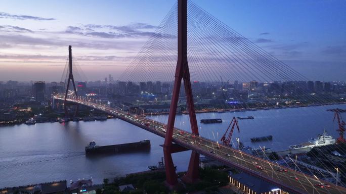 上海杨浦滨江夜景航拍