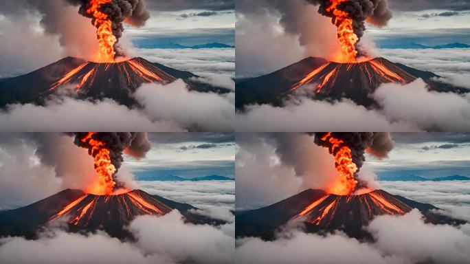 雷文塔多火山爆发产生的火山灰云