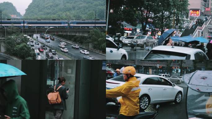 下雨天街道