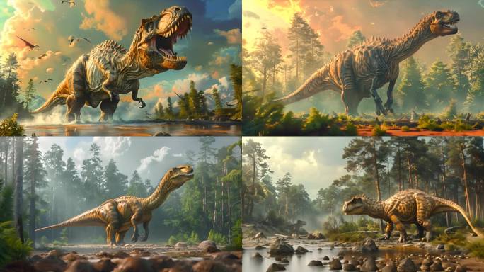 远古森林恐龙侏罗纪白垩纪时代ai素材原创