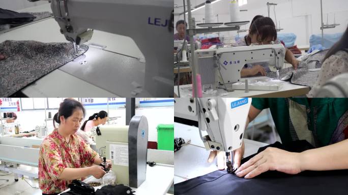 服装厂服装生产车间素材