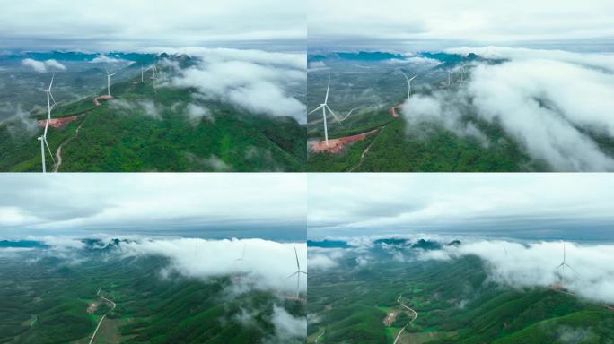 风车风力山川云海