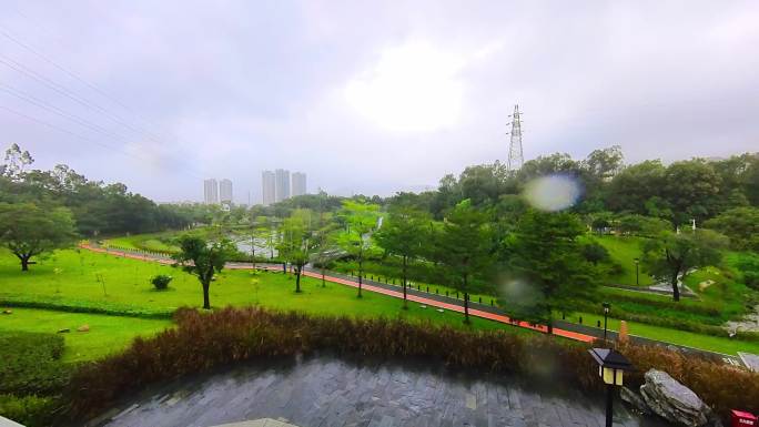 葵涌禾塘山水公园下雨暴雨雨水