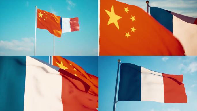 中国法国国旗中法关系中法建交中法友好