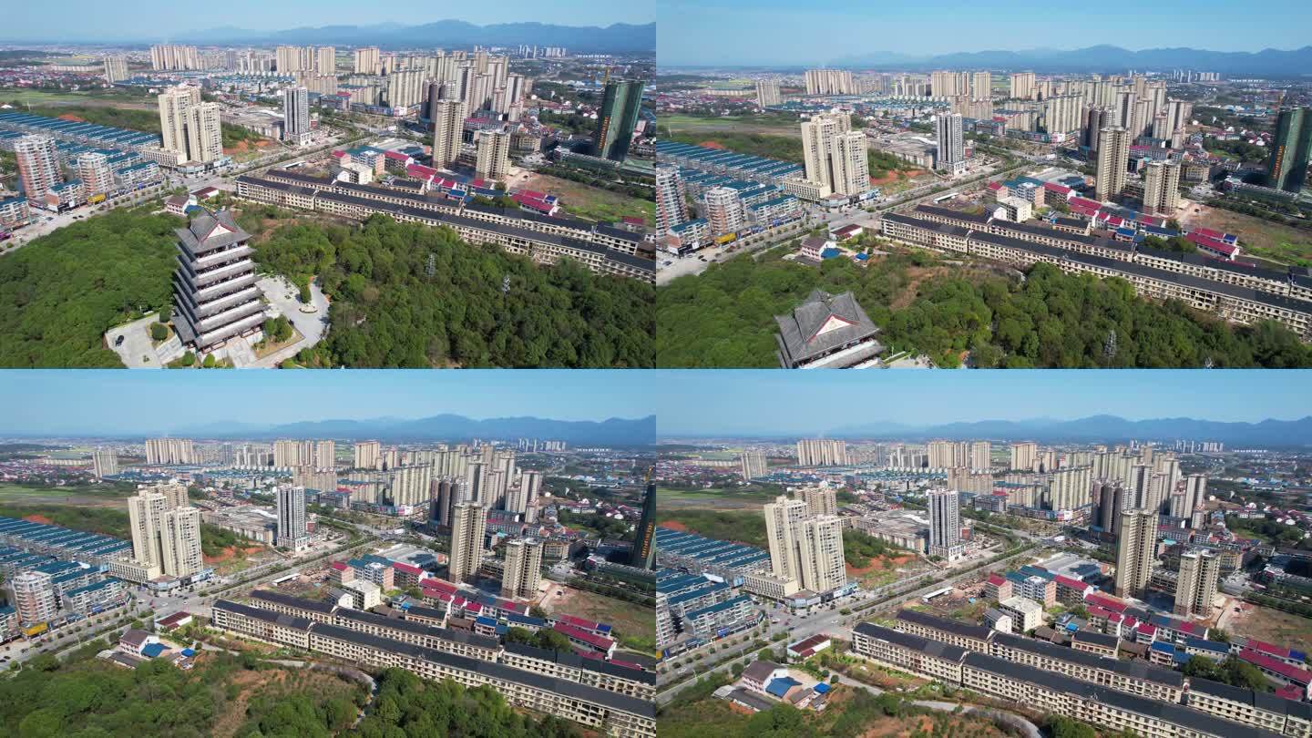 中国湖南株洲市攸县城密集的房地产楼盘