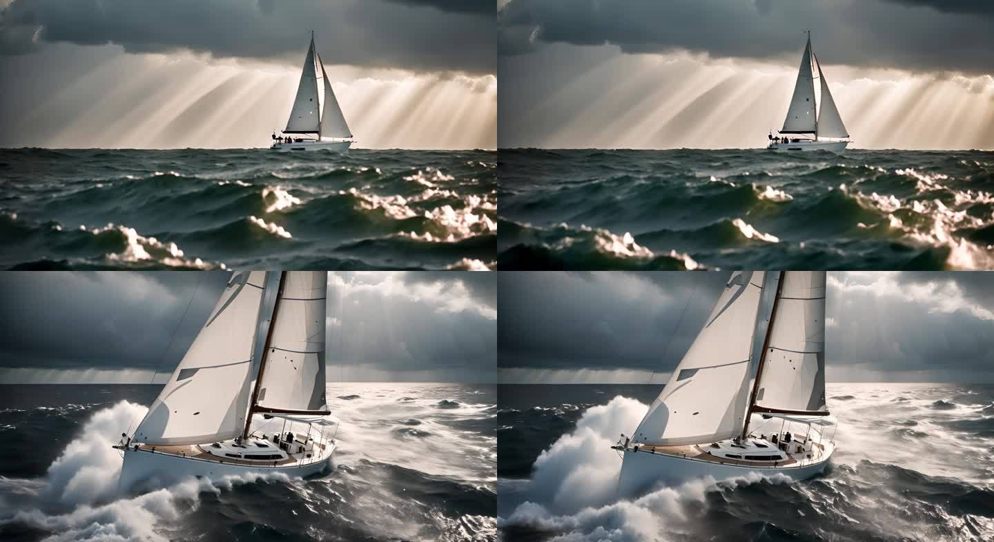 风暴中的帆船