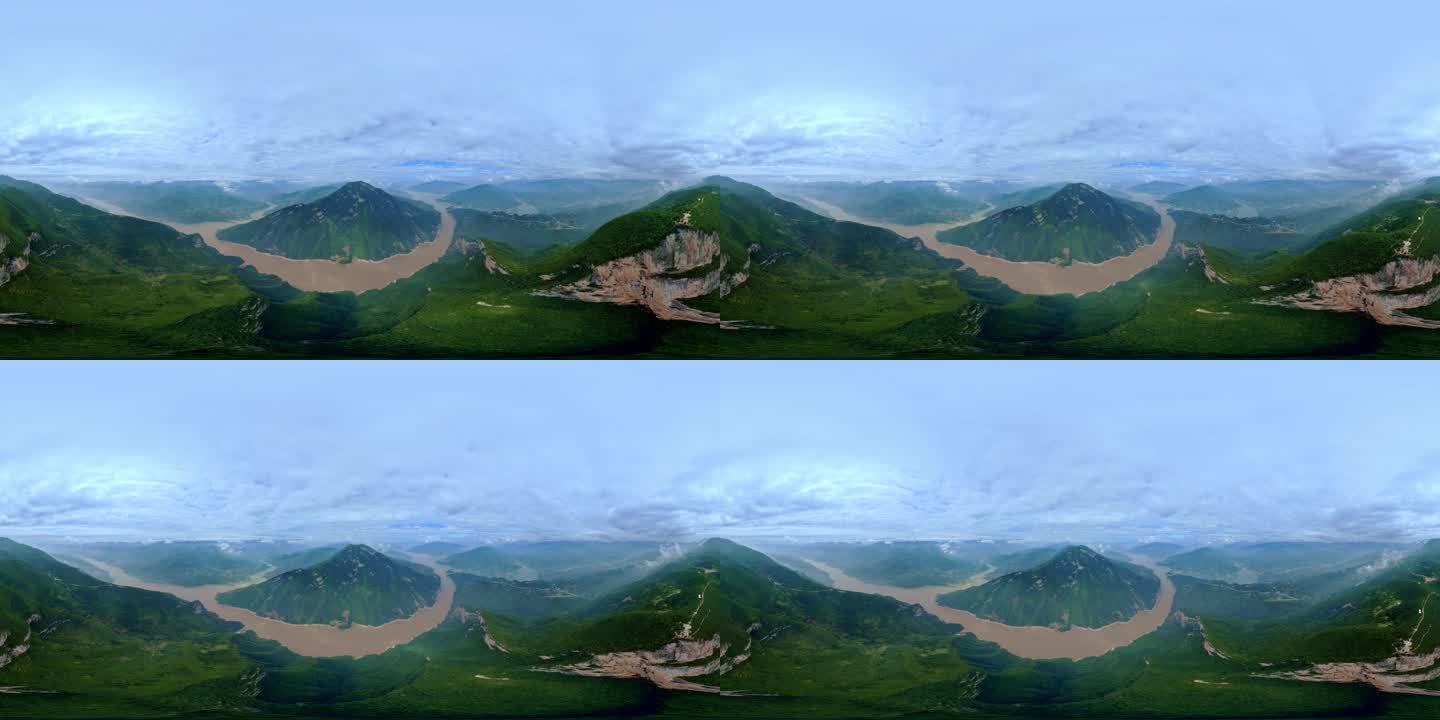 中国长江三峡瞿塘峡夔门航拍VR360全景