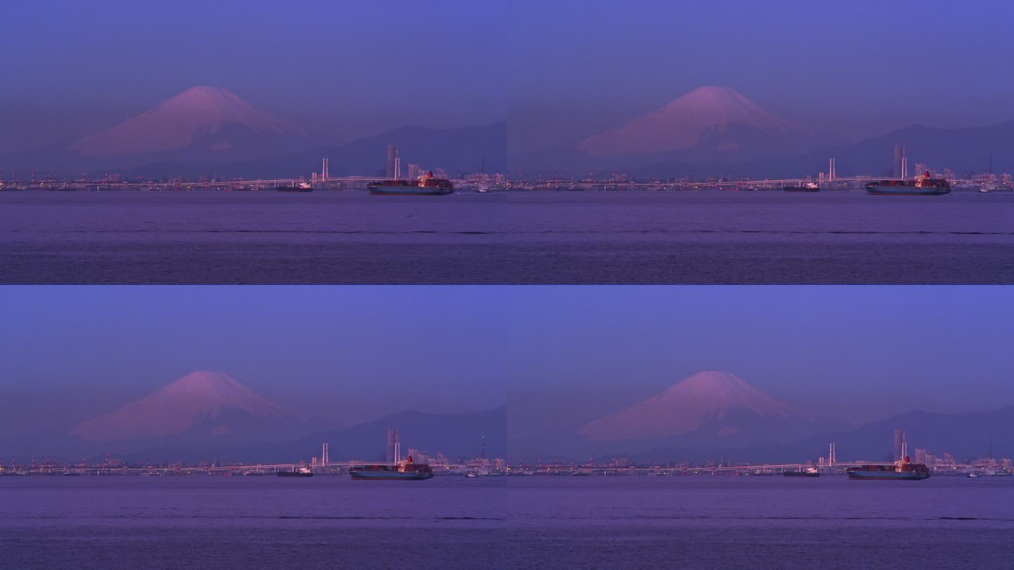从东京湾看富士山