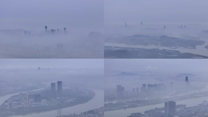 阴雨天的灰霾广州