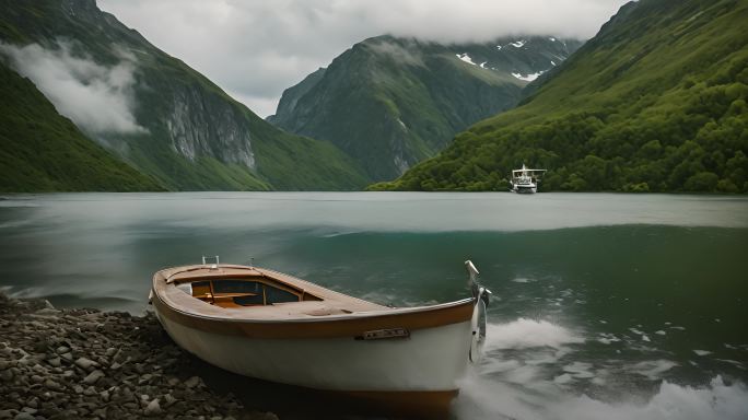 美丽峡湾山谷瀑布