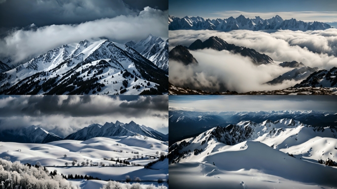 雪山云海意境震撼雪山