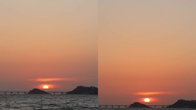 海边日出 - 梵高的橘粉色颜料