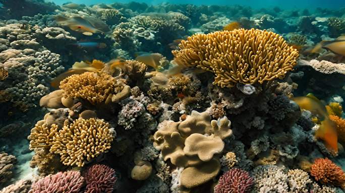 红海水下的珊瑚花园热带鱼礁海洋