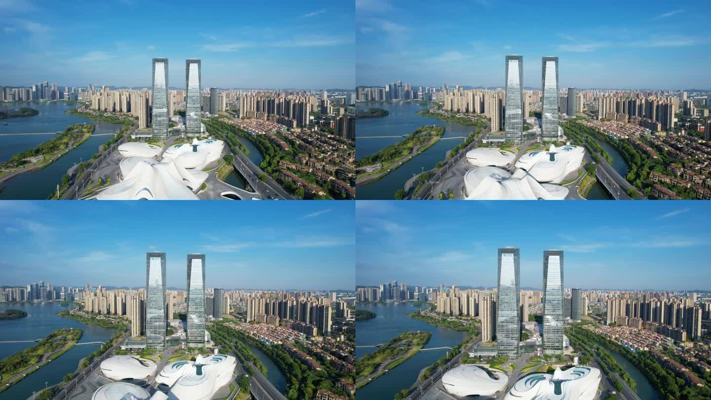 中国湖南省长沙湘江新区CBD建筑风光