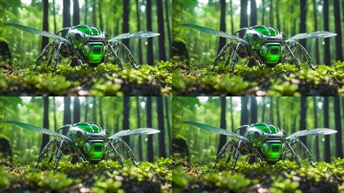户外机器人视频素材蜻蜓修形状