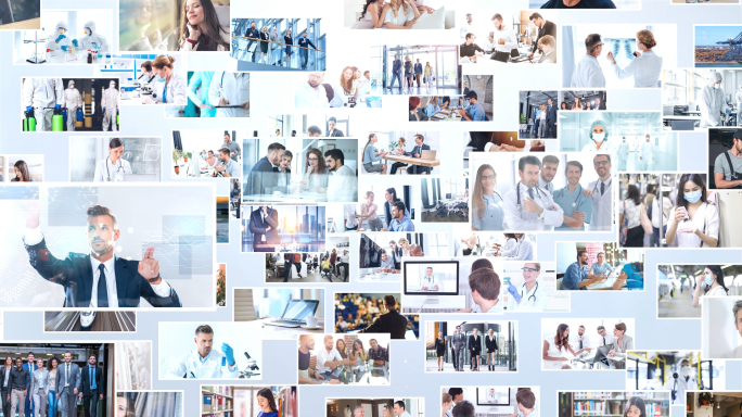 照片飞入照片墙照片叠加多图片堆叠AE模板