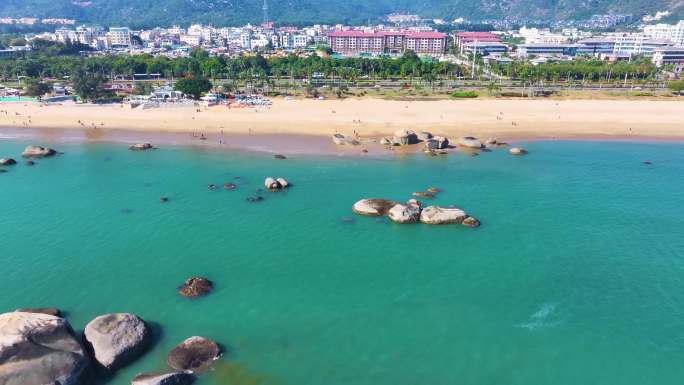 东海大海海边海水海浪沙滩海滩航拍风景唯美