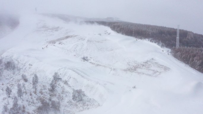 航拍北京冬奥会云顶AB场地雪景