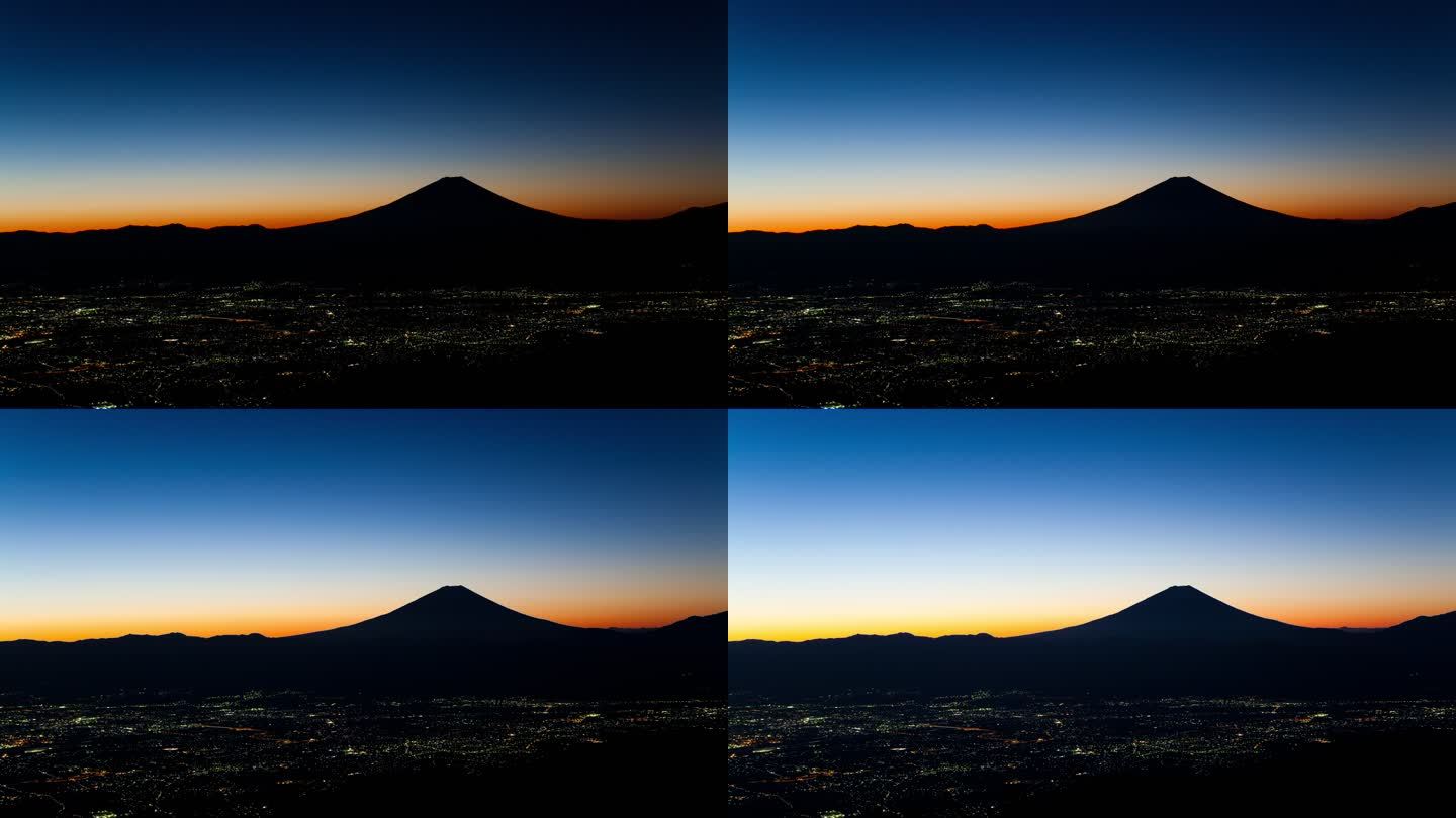 日本的黎明和富士山