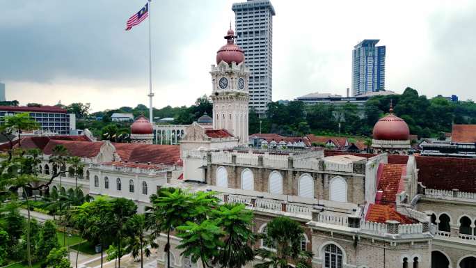 白天马来西亚独立广场4K城市地标航拍2