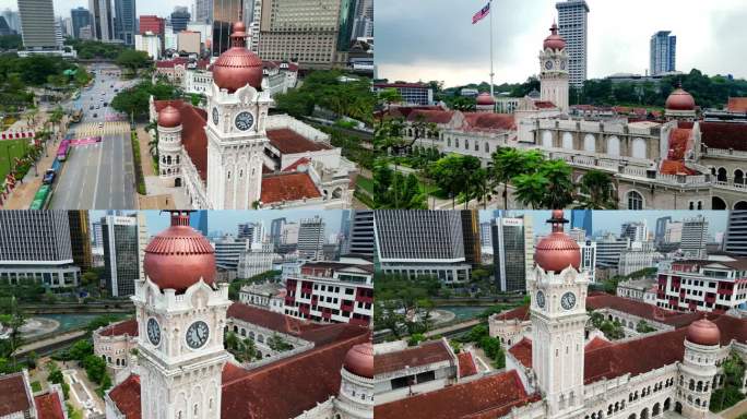 白天马来西亚独立广场4K城市地标航拍2