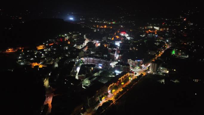 航拍开阳楠木渡镇夜景