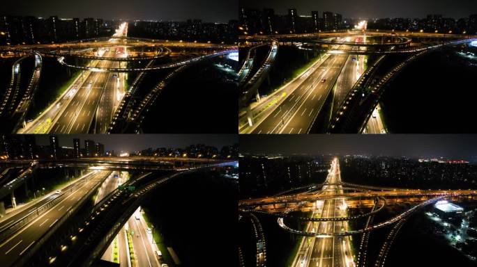 城市立交桥车辆车流夜景视频素材49