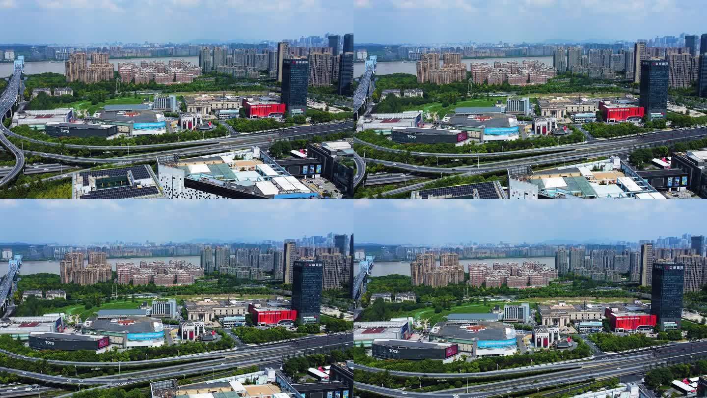 4k航拍杭州中南国际商城