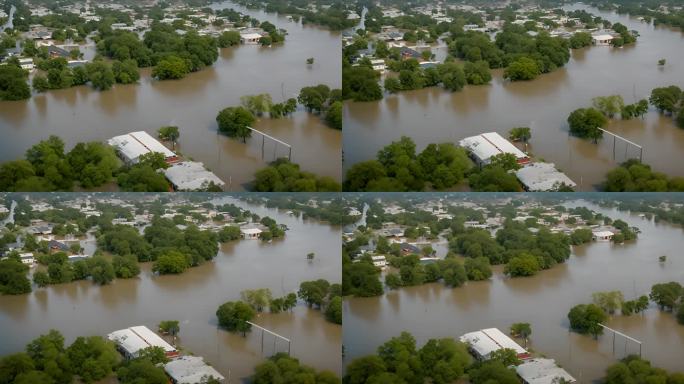 德克萨斯州休斯顿被洪水淹没