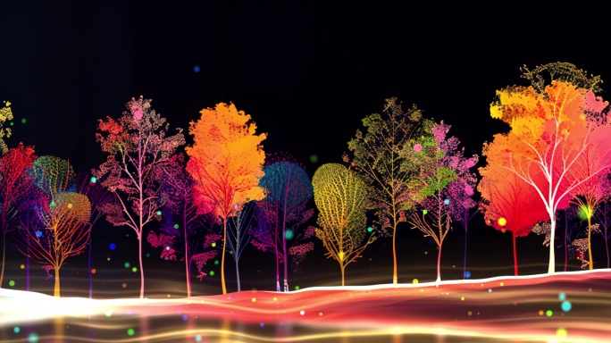 led彩色树演唱会舞台背景大屏循环