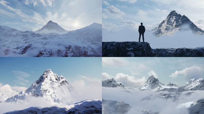 雪山风雪攀登巅峰勇往直前格局眼界引领领先