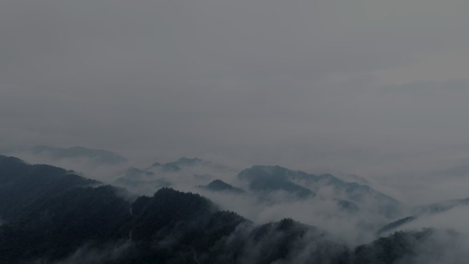 大气的山林云海实拍素材