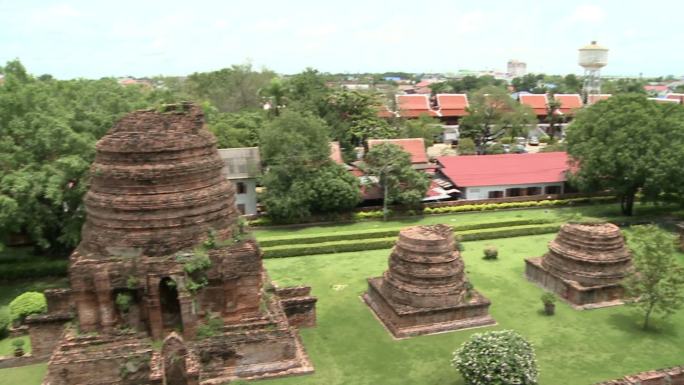 泰国大城府的寺庙遗址