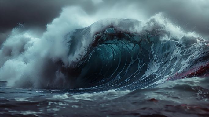 海洋海边海浪特写唯美巨浪浪花波涛汹涌翻滚