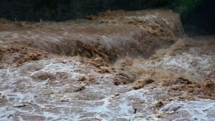 黄河奔腾 暴雨 防汛 泥石流 河道 洪水