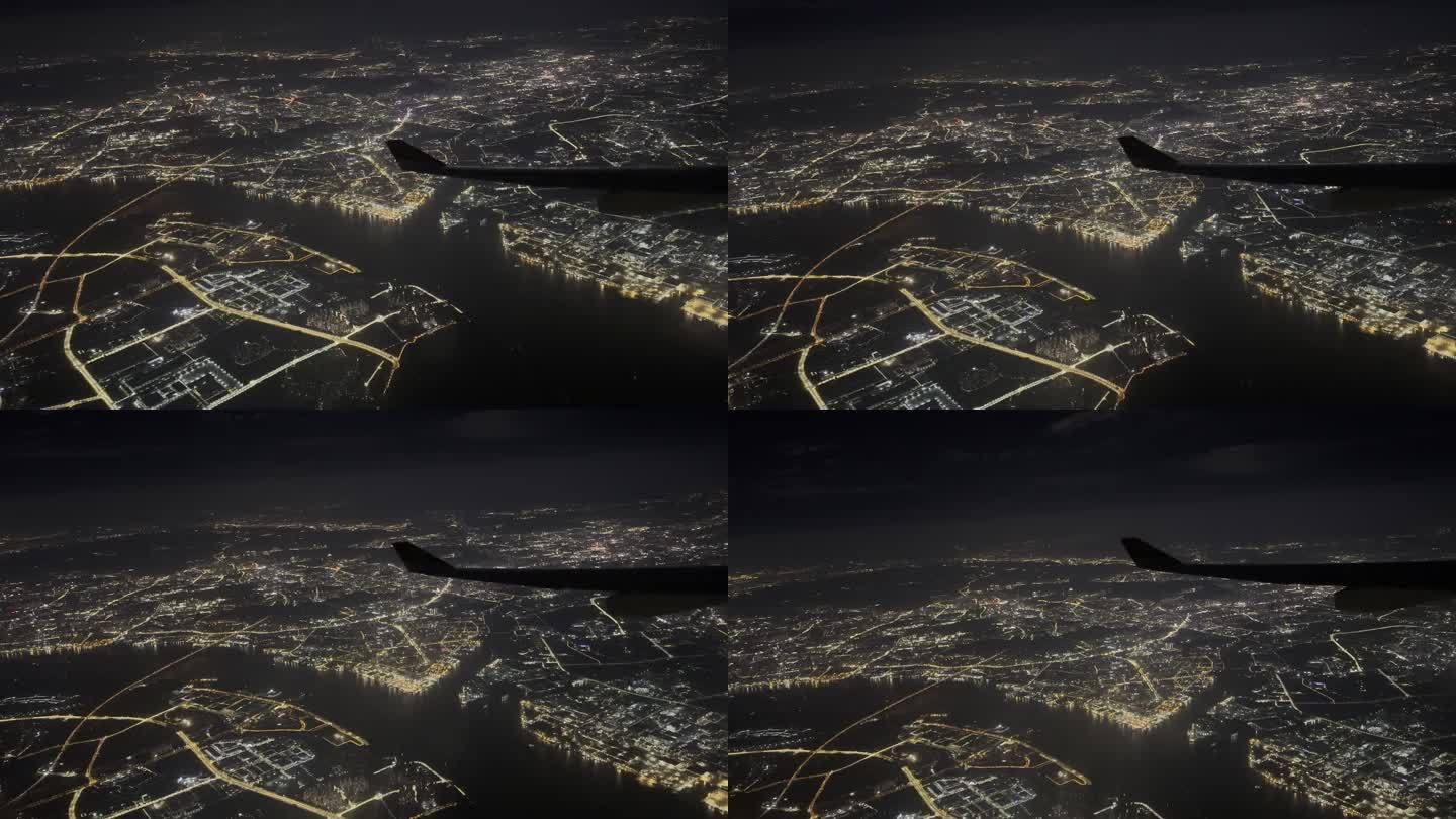 深圳飞机空中夜景