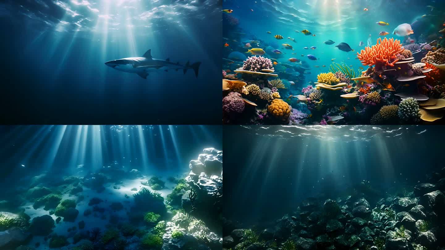 海底世界鲨鱼珊瑚鱼类